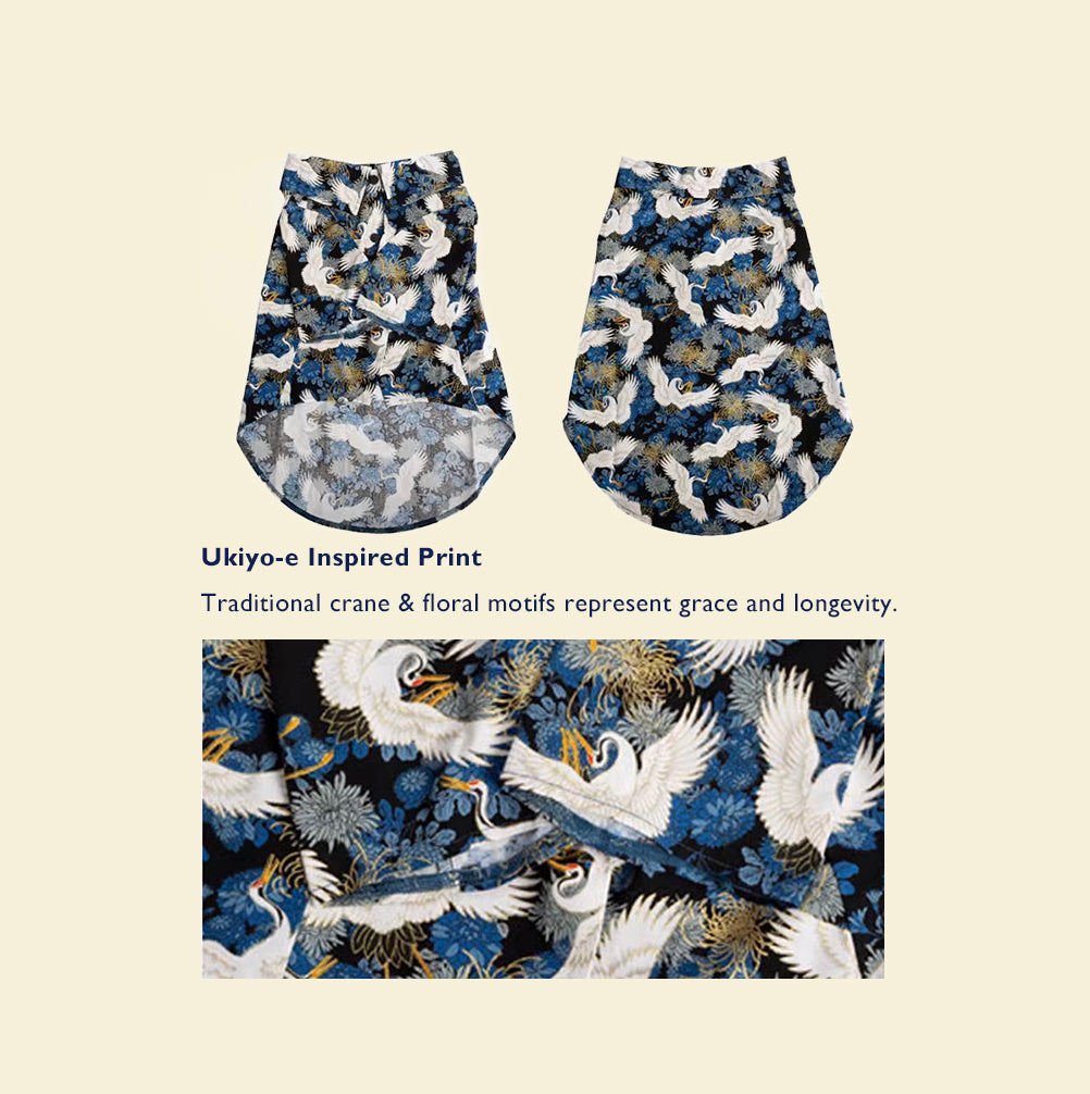 Ukiyo Crane Kimono – Limited Edition Pet Shirt