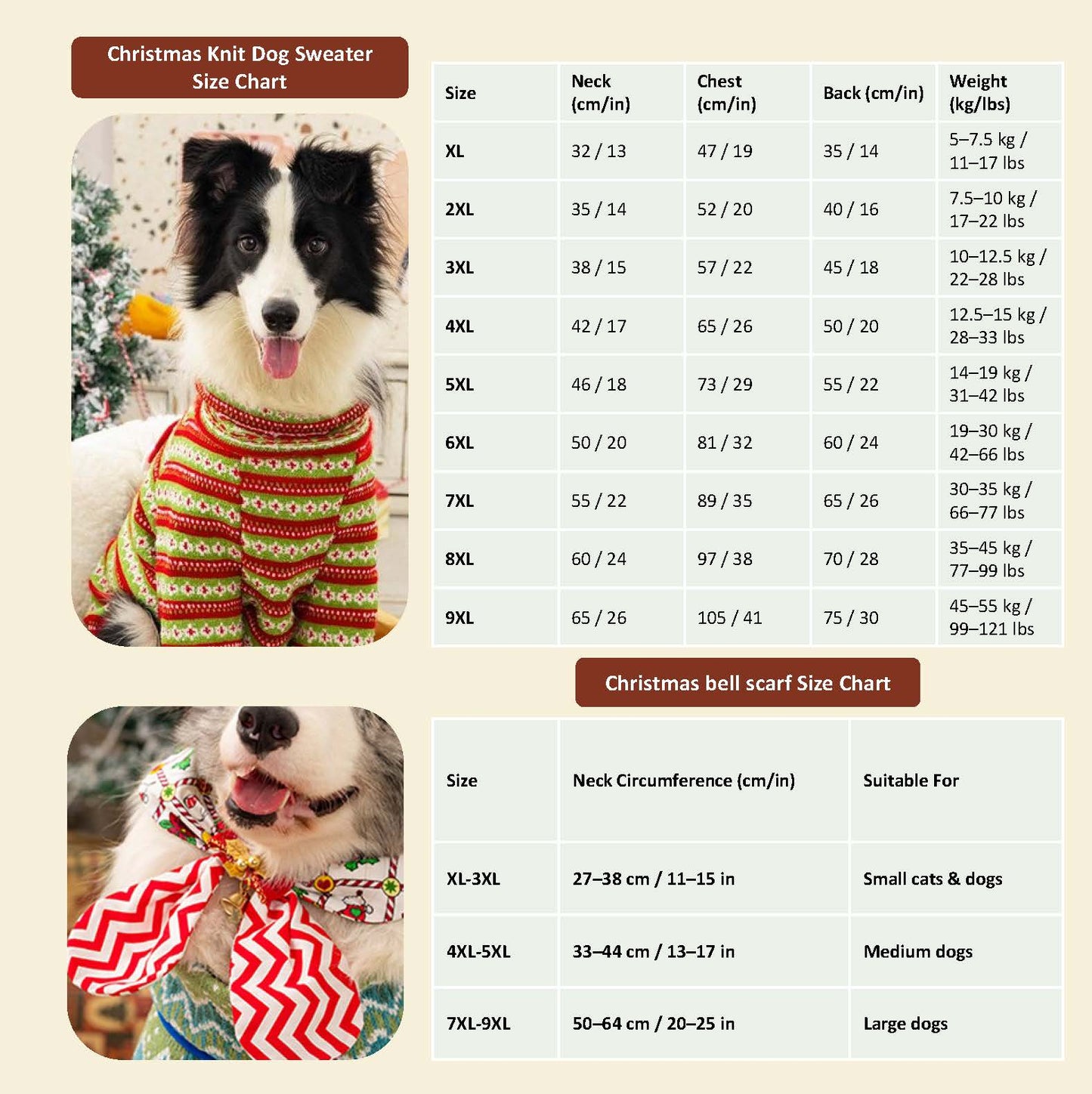 Christmas Knit Dog Sweater – Warm Holiday Knit, Festive Red/Green, Cozy Winter Layer – For Small to Large Dogs & Cats