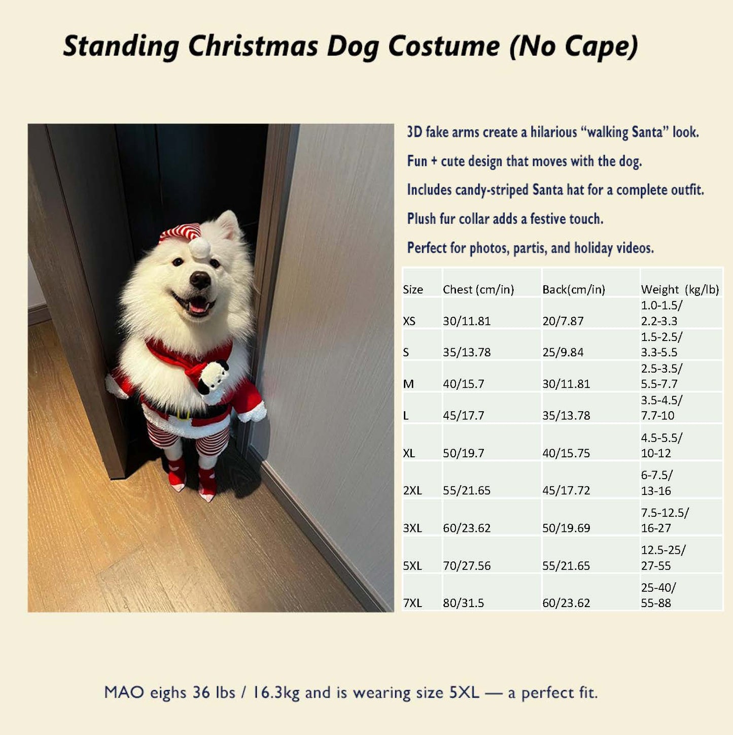 Christmas  Dog Costume – Funny Holiday Outfit