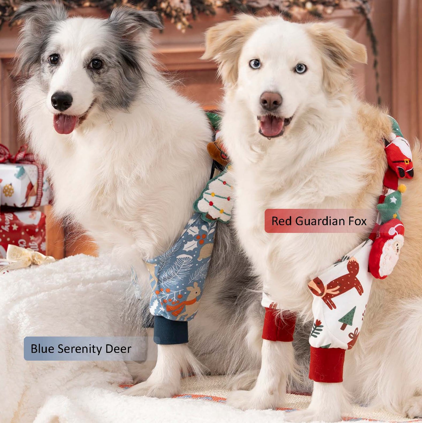 Christmas Cotton Elbow Protector for Dogs – Thickened Joint Sleeve, Anti-Friction & Soft Cozy Warmth – For Medium & Large Breeds