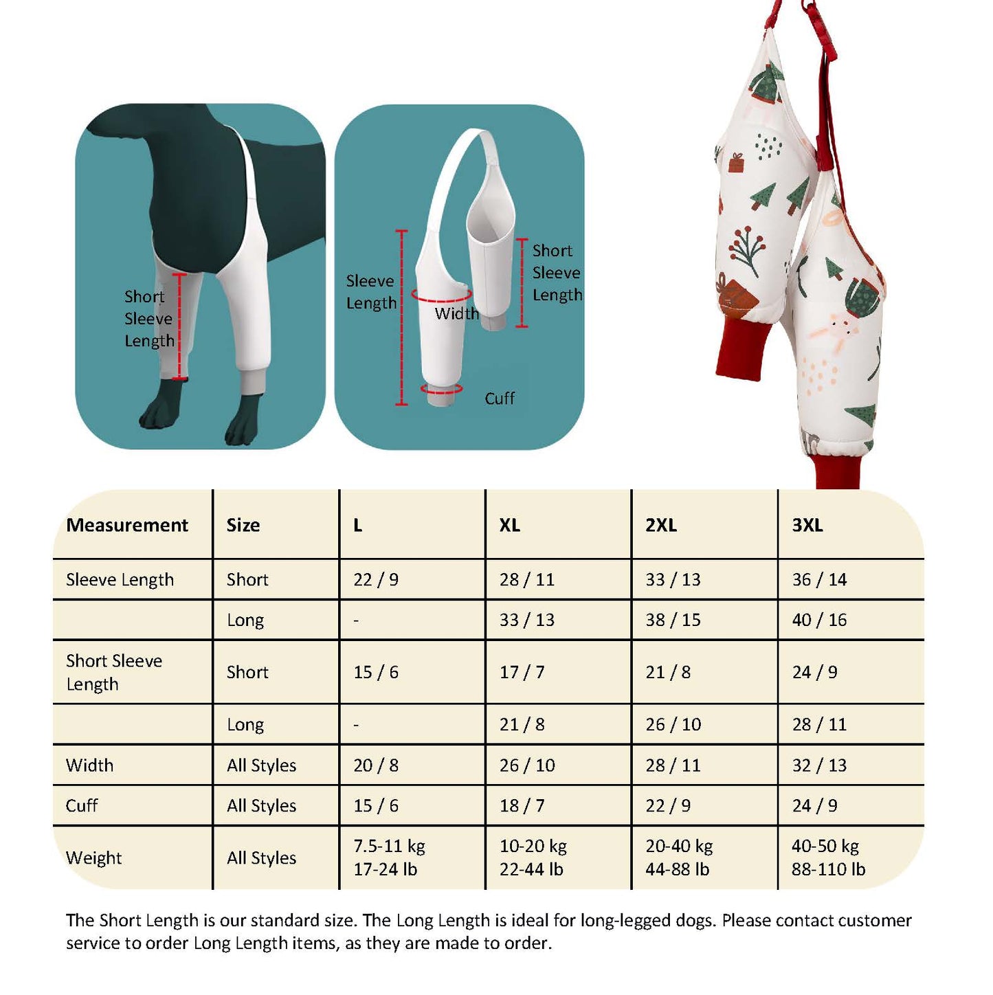 Christmas Cotton Elbow Protector for Dogs – Thickened Joint Sleeve, Anti-Friction & Soft Cozy Warmth – For Medium & Large Breeds