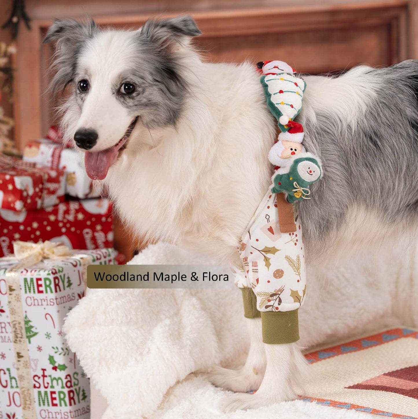 Christmas Cotton Elbow Protector for Dogs – Thickened Joint Sleeve, Anti-Friction & Soft Cozy Warmth – For Medium & Large Breeds