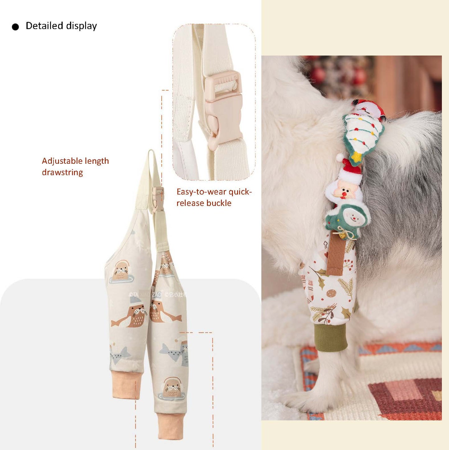 Christmas Cotton Elbow Protector for Dogs – Thickened Joint Sleeve, Anti-Friction & Soft Cozy Warmth – For Medium & Large Breeds