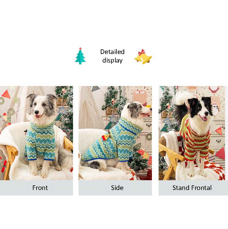 Christmas Knit Dog Sweater – Warm Holiday Knit, Festive Red/Green, Cozy Winter Layer – For Small to Large Dogs & Cats
